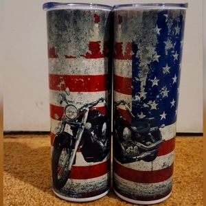 20oz Bike w/ Flag skinny tumbler
